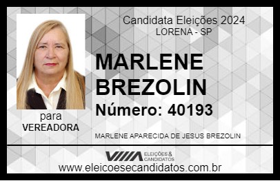 Candidato MARLENE BREZOLIN 2024 - LORENA - Eleições