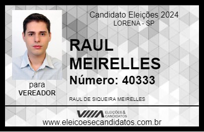 Candidato RAUL MEIRELLES 2024 - LORENA - Eleições