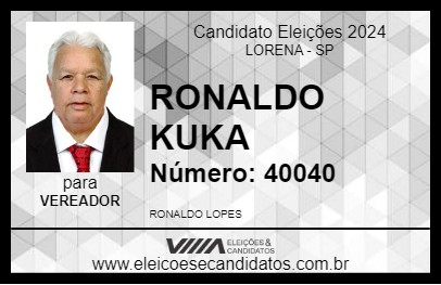 Candidato RONALDO KUKA 2024 - LORENA - Eleições