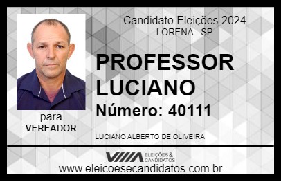 Candidato PROFESSOR LUCIANO 2024 - LORENA - Eleições