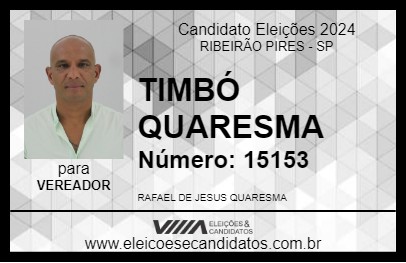 Candidato TIMBÓ QUARESMA 2024 - RIBEIRÃO PIRES - Eleições