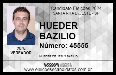 Candidato HUEDER BAZILIO 2024 - SANTA RITA D\OESTE - Eleições