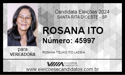 Candidato ROSANA ITO 2024 - SANTA RITA D\OESTE - Eleições