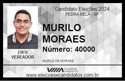 Candidato MURILO MORAES 2024 - PEDRA BELA - Eleições