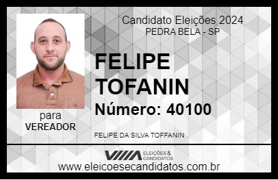 Candidato FELIPE TOFFANIN 2024 - PEDRA BELA - Eleições