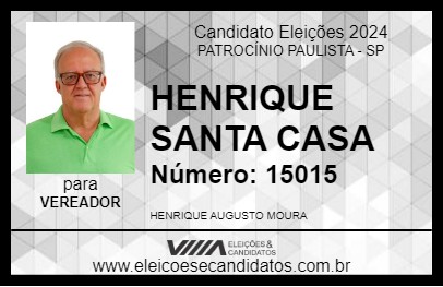 Candidato HENRIQUE MOURA 2024 - PATROCÍNIO PAULISTA - Eleições