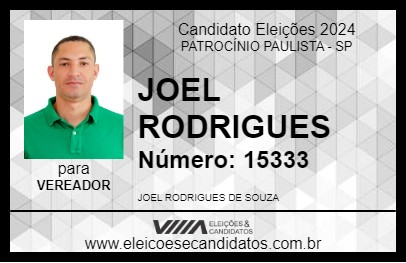 Candidato JOEL RODRIGUES 2024 - PATROCÍNIO PAULISTA - Eleições