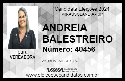 Candidato ANDREIA BALESTREIRO 2024 - MIRASSOLÂNDIA - Eleições