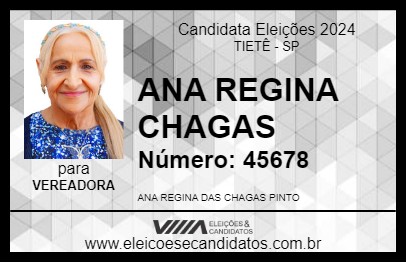 Candidato ANA REGINA CHAGAS 2024 - TIETÊ - Eleições