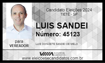 Candidato LUIS SANDEI 2024 - TIETÊ - Eleições