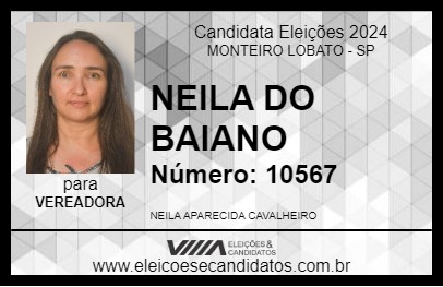 Candidato NEILA DO BAIANO 2024 - MONTEIRO LOBATO - Eleições