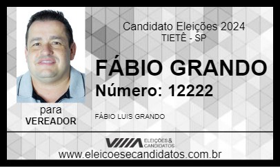 Candidato FÁBIO GRANDO 2024 - TIETÊ - Eleições