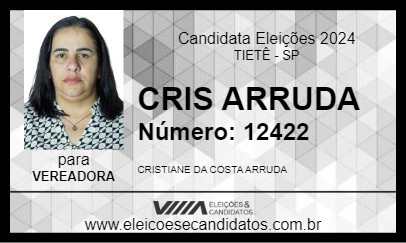 Candidato CRIS ARRUDA 2024 - TIETÊ - Eleições