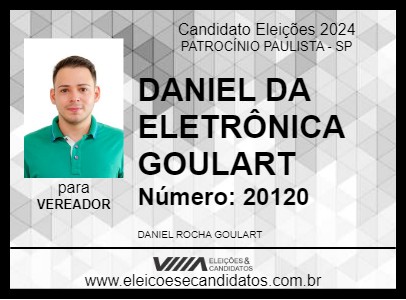 Candidato DANIEL DA ELETRÔNICA GOULART  2024 - PATROCÍNIO PAULISTA - Eleições