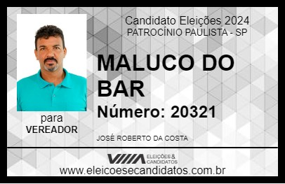 Candidato MALUCO DO BAR  2024 - PATROCÍNIO PAULISTA - Eleições