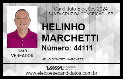 Candidato HELINHO MARCHETTI 2024 - SANTA CRUZ DA CONCEIÇÃO - Eleições