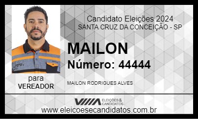 Candidato MAILON 2024 - SANTA CRUZ DA CONCEIÇÃO - Eleições