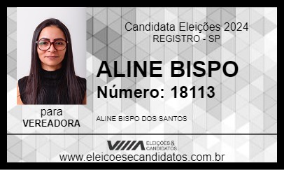 Candidato ALINE BISPO 2024 - REGISTRO - Eleições