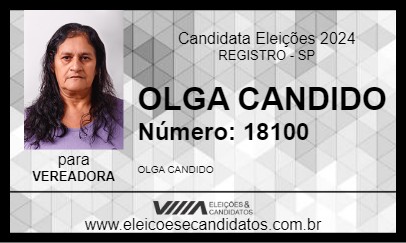 Candidato OLGA CANDIDO 2024 - REGISTRO - Eleições