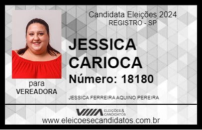 Candidato JESSICA CARIOCA 2024 - REGISTRO - Eleições