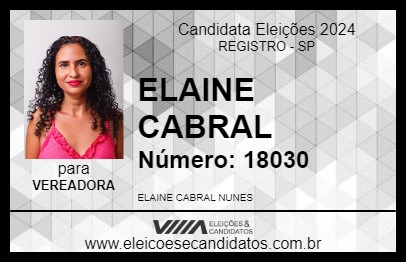 Candidato ELAINE CABRAL 2024 - REGISTRO - Eleições