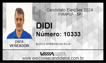 Candidato DIDI 2024 - ITIRAPUÃ - Eleições