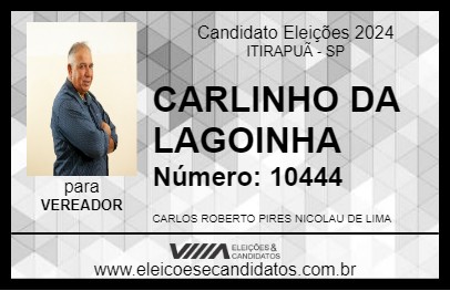 Candidato CARLINHO DA LAGOINHA 2024 - ITIRAPUÃ - Eleições