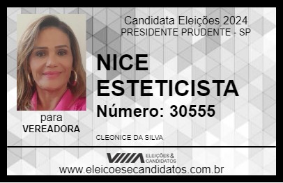 Candidato NICE ESTETICISTA 2024 - PRESIDENTE PRUDENTE - Eleições