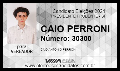 Candidato CAIO PERRONI 2024 - PRESIDENTE PRUDENTE - Eleições