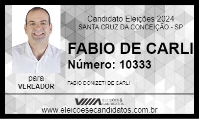 Candidato FABIO DE CARLI 2024 - SANTA CRUZ DA CONCEIÇÃO - Eleições