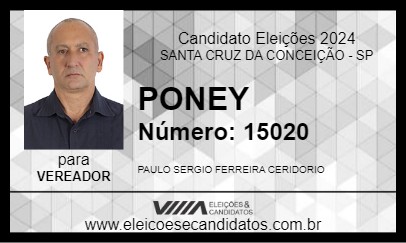 Candidato PONEY 2024 - SANTA CRUZ DA CONCEIÇÃO - Eleições