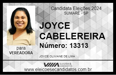 Candidato JOYCE CABELEIREIRA 2024 - SUMARÉ - Eleições