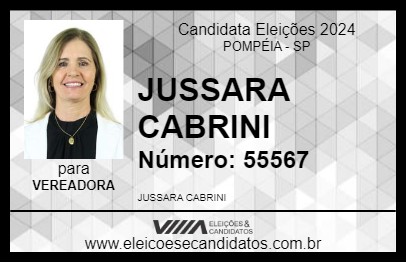 Candidato JUSSARA CABRINI 2024 - POMPÉIA - Eleições