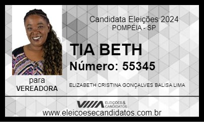 Candidato TIA BETH 2024 - POMPÉIA - Eleições