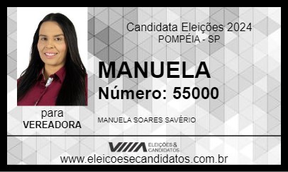 Candidato MANUELA 2024 - POMPÉIA - Eleições