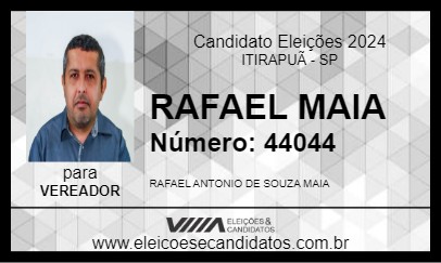 Candidato RAFAEL MAIA 2024 - ITIRAPUÃ - Eleições