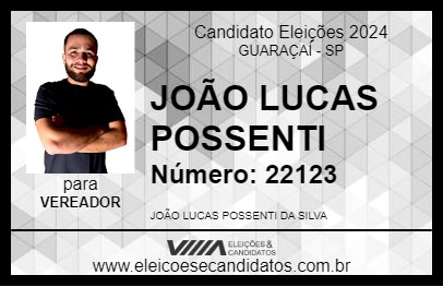 Candidato JOÃO LUCAS POSSENTI 2024 - GUARAÇAÍ - Eleições