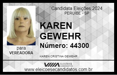 Candidato KAREN GEWEHR 2024 - PERUÍBE - Eleições