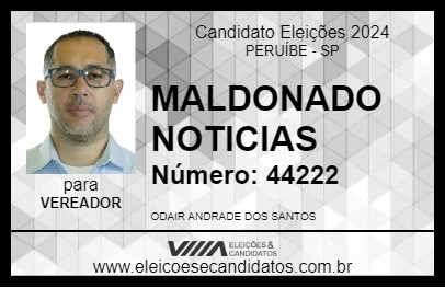 Candidato MALDONADO NOTICIAS 2024 - PERUÍBE - Eleições