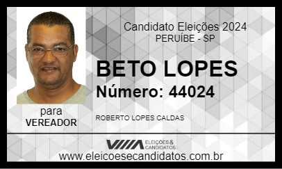 Candidato BETO LOPES 2024 - PERUÍBE - Eleições