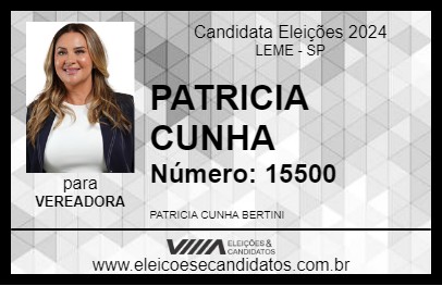 Candidato PATRICIA CUNHA 2024 - LEME - Eleições