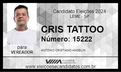 Candidato CRIS TATTOO 2024 - LEME - Eleições