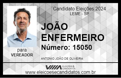 Candidato JOÃO ENFERMEIRO 2024 - LEME - Eleições