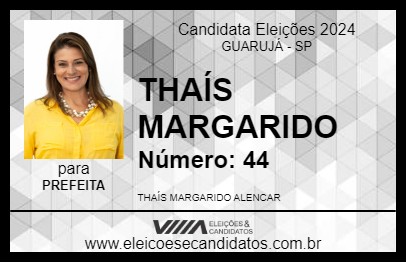 Candidato THAÍS MARGARIDO 2024 - GUARUJÁ - Eleições