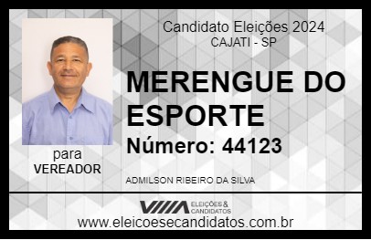 Candidato MERENGUE DO ESPORTE 2024 - CAJATI - Eleições