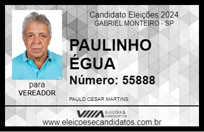 Candidato PAULINHO ÉGUA 2024 - GABRIEL MONTEIRO - Eleições