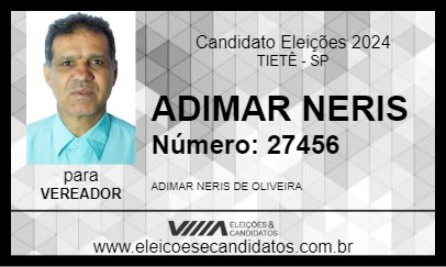 Candidato ADIMAR NERIS 2024 - TIETÊ - Eleições