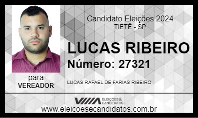 Candidato LUCAS RIBEIRO 2024 - TIETÊ - Eleições