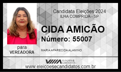 Candidato CIDA AMICÃO 2024 - ILHA COMPRIDA - Eleições