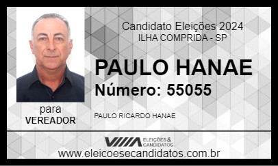 Candidato PAULO HANAE 2024 - ILHA COMPRIDA - Eleições